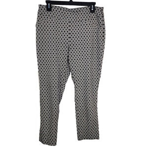 Chicos Fabulously Slimming Ankle Pants Women Size 1 US 8 Pull On Geometric Black